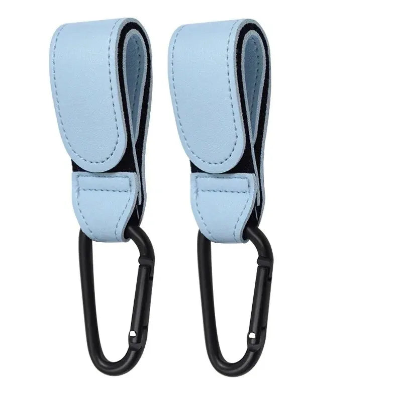LuxStrap™ Premium Leather Stroller Hooks (2-Pack)