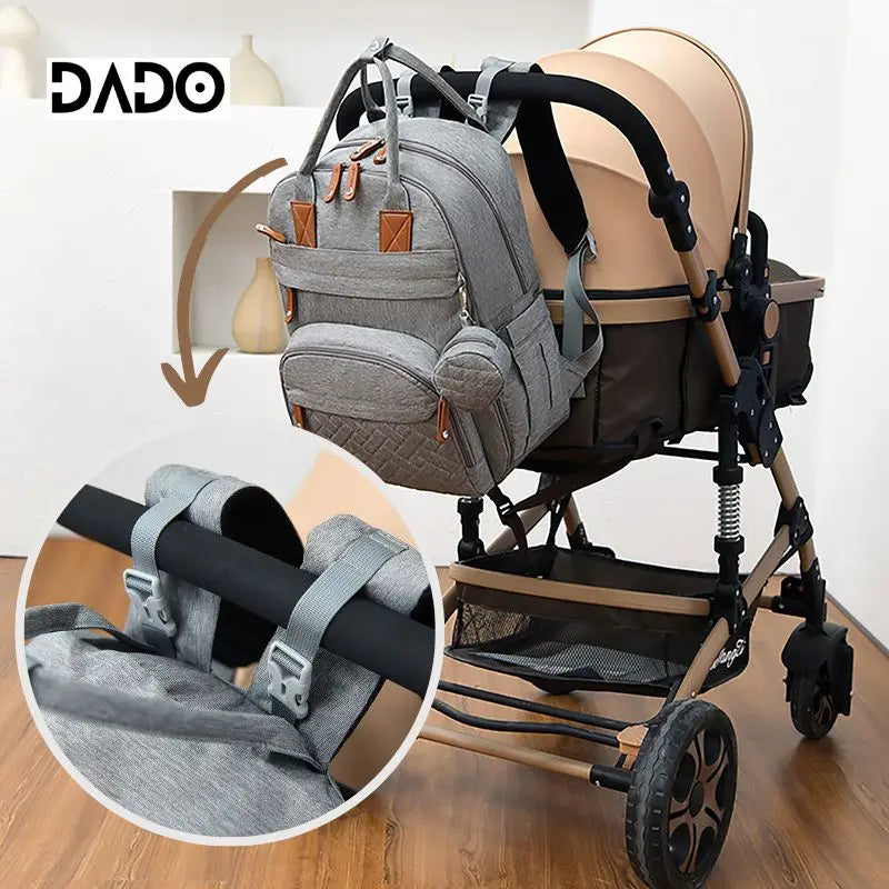 SafeHaven™ Waterproof Diaper Bag Backpack with Changing Bed