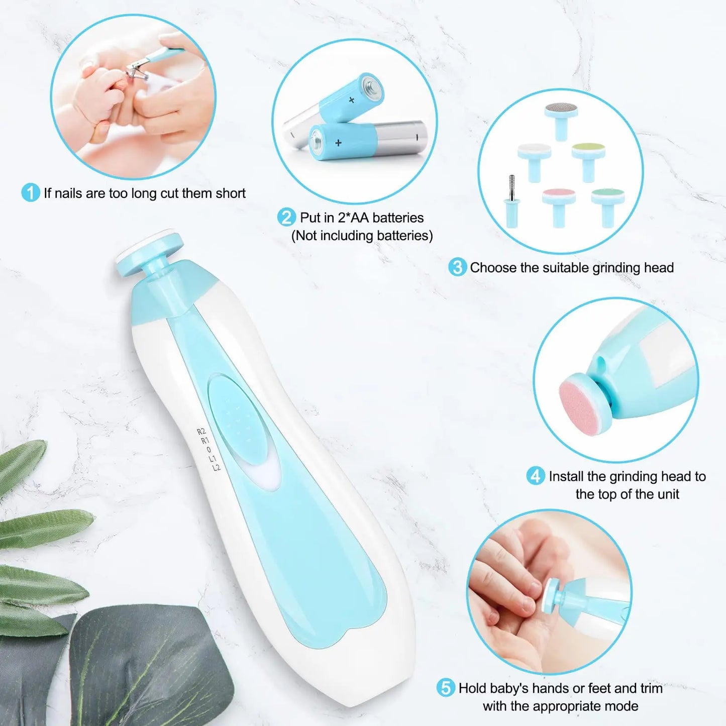 6-in-1 Electric Baby Nail Trimmer