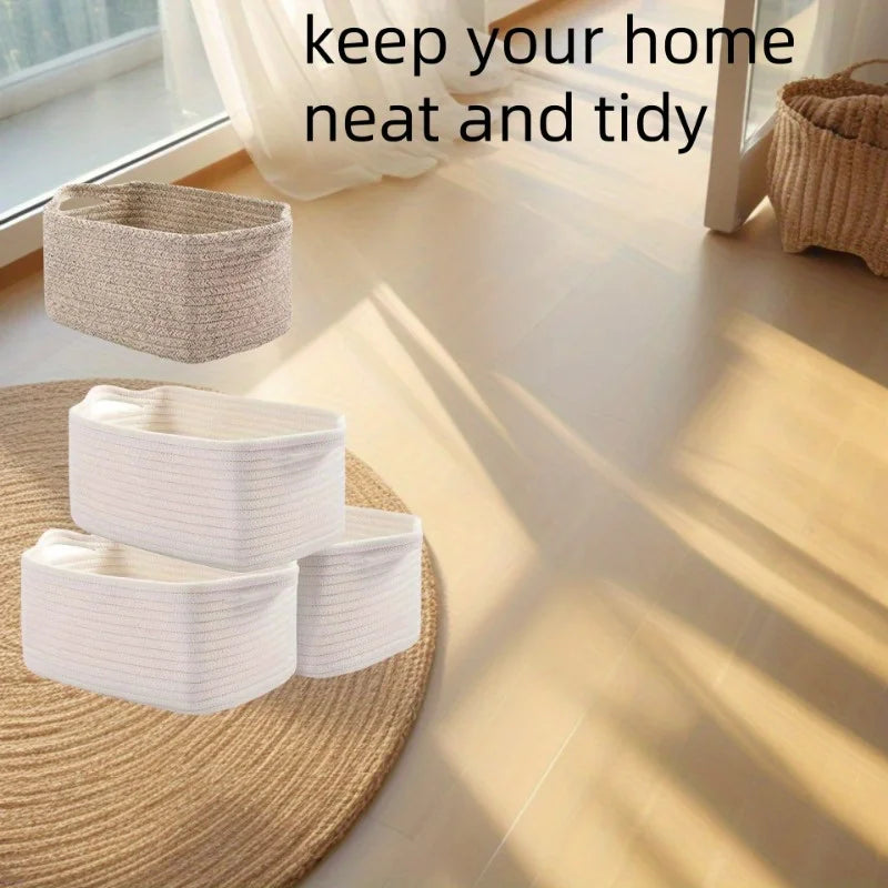 NeatNest™ Handmade Cotton Rope Storage Basket