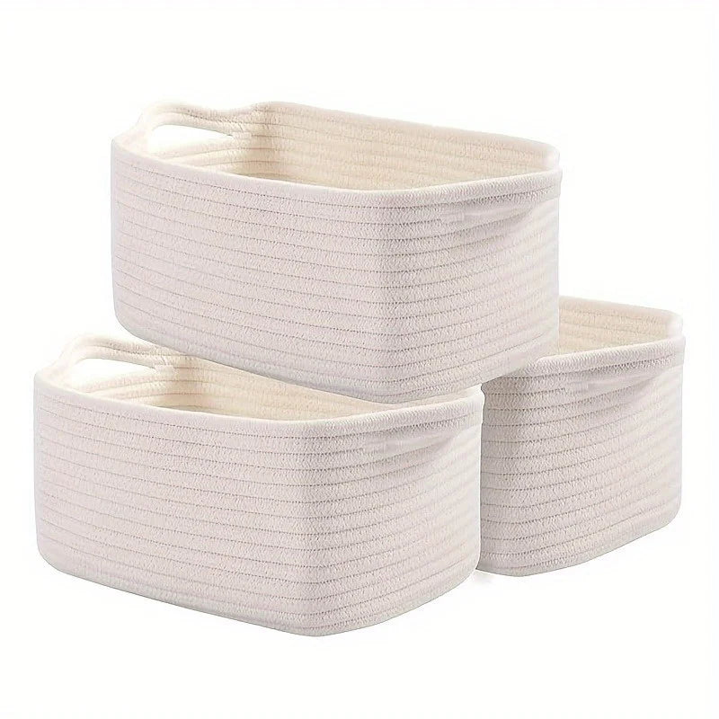 NeatNest™ Handmade Cotton Rope Storage Basket
