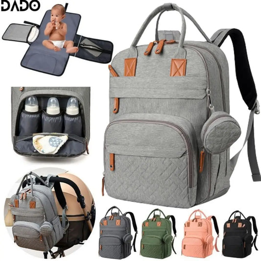SafeHaven™ Waterproof Diaper Bag Backpack with Changing Bed