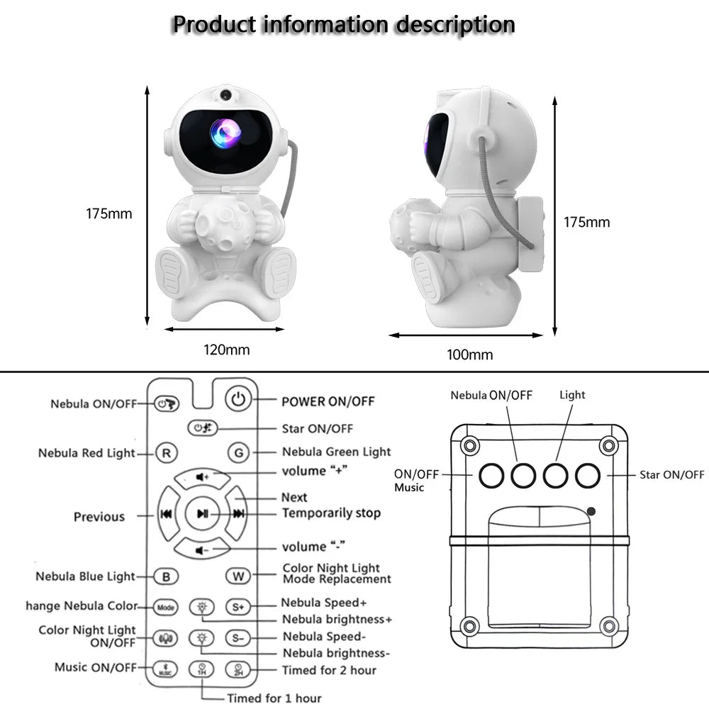 AstroGlow™ 2-in-1 Galaxy Projector & Bluetooth Speaker