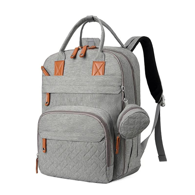 SafeHaven™ Waterproof Diaper Bag Backpack with Changing Bed